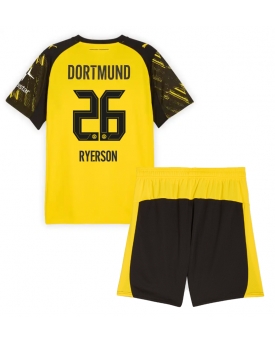 Billige Fotballdrakt Borussia Dortmund Julian Ryerson #26 Replika Hjemmedraktsett Barn 2025-26 Kortermet (med bukser)